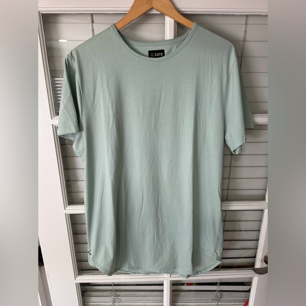 Cuts Men's Enlongated Hem Tahirt in Mint